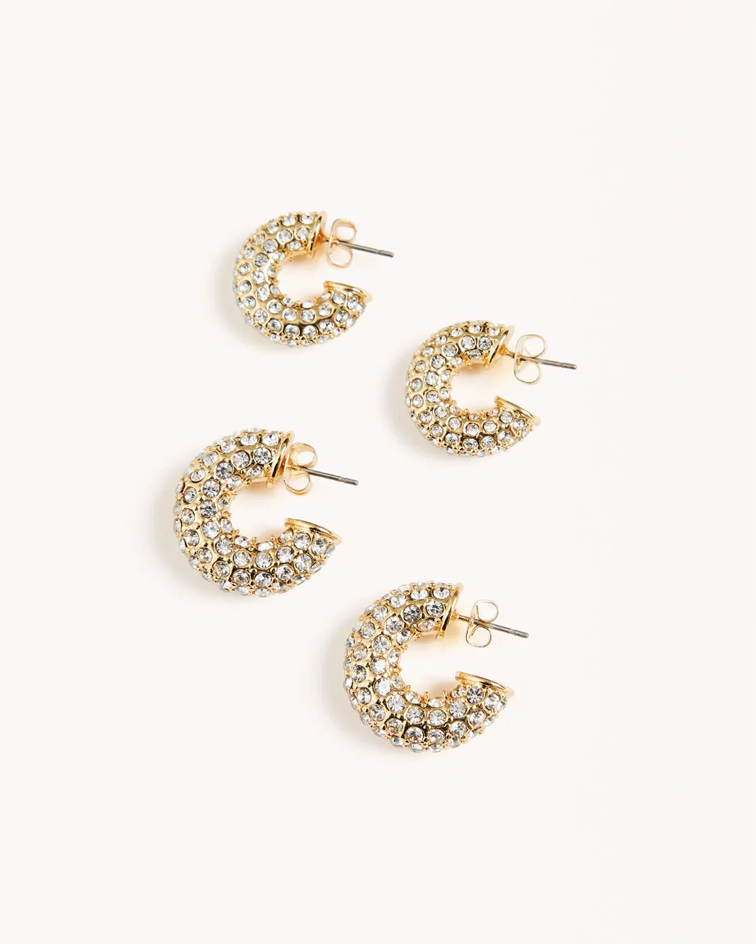 AVIVA EARRINGS 2 PACK - GOLD PLATED 18K-DIAMANTE sold by Billini product image thumbnail 3