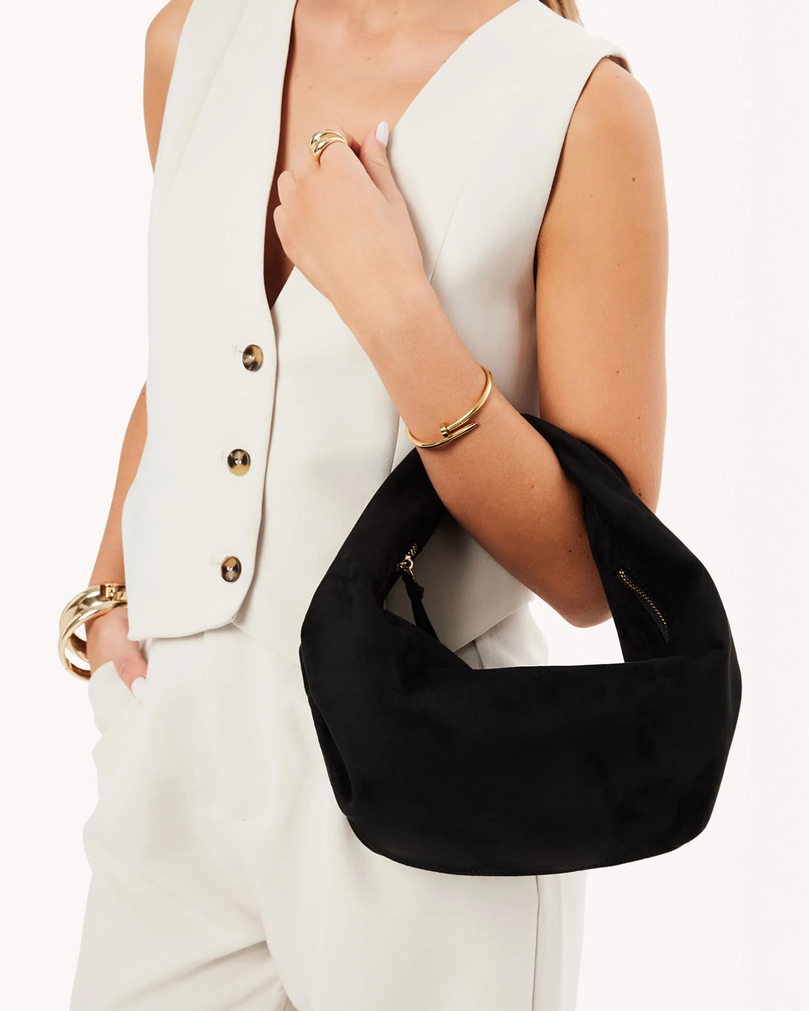 RENEE SHOULDER BAG - BLACK SUEDE sold by Billini product image thumbnail 2