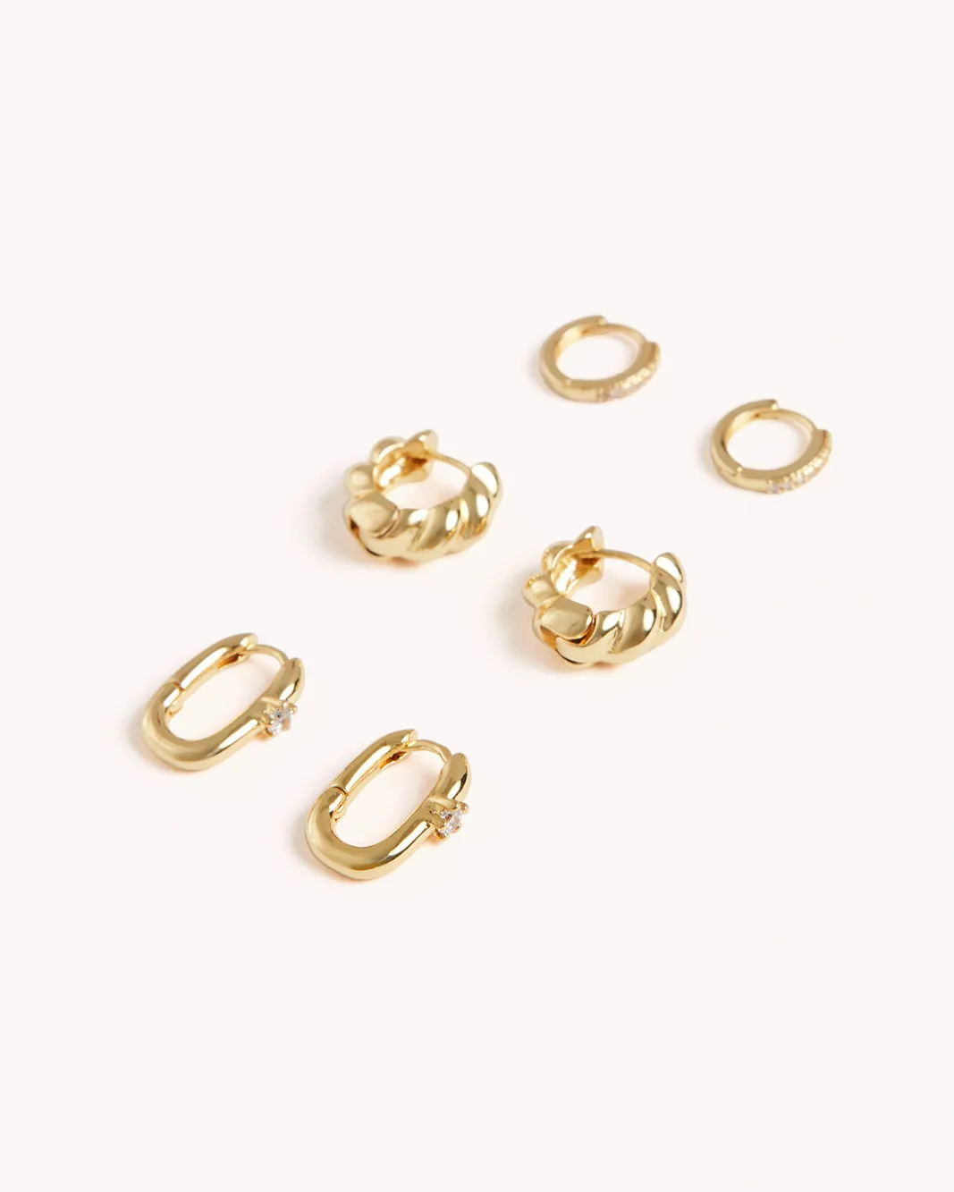 KAYLEE 3 PACK EARRINGS - GOLD PLATED 18K sold by Billini