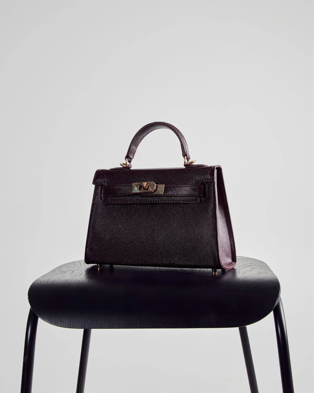 HARIETTE HANDLE BAG - MERLOT SAFFIANO sold by Billini