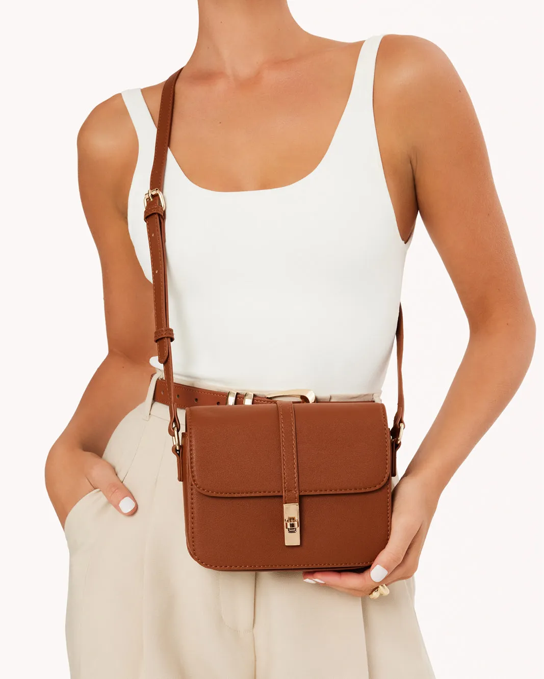 LILAH CROSS BODY BAG - TAN sold by Billini
