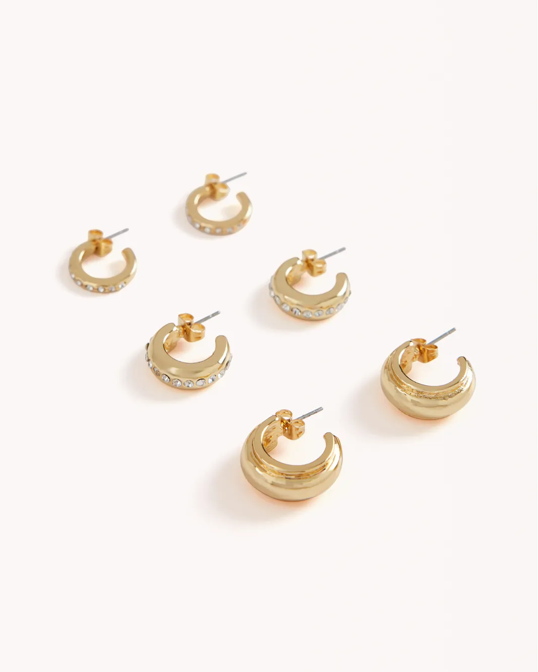 SORAYA 3 PACK EARRINGS - GOLD PLATED 18K-DIAMANTE sold by Billini product image thumbnail 3