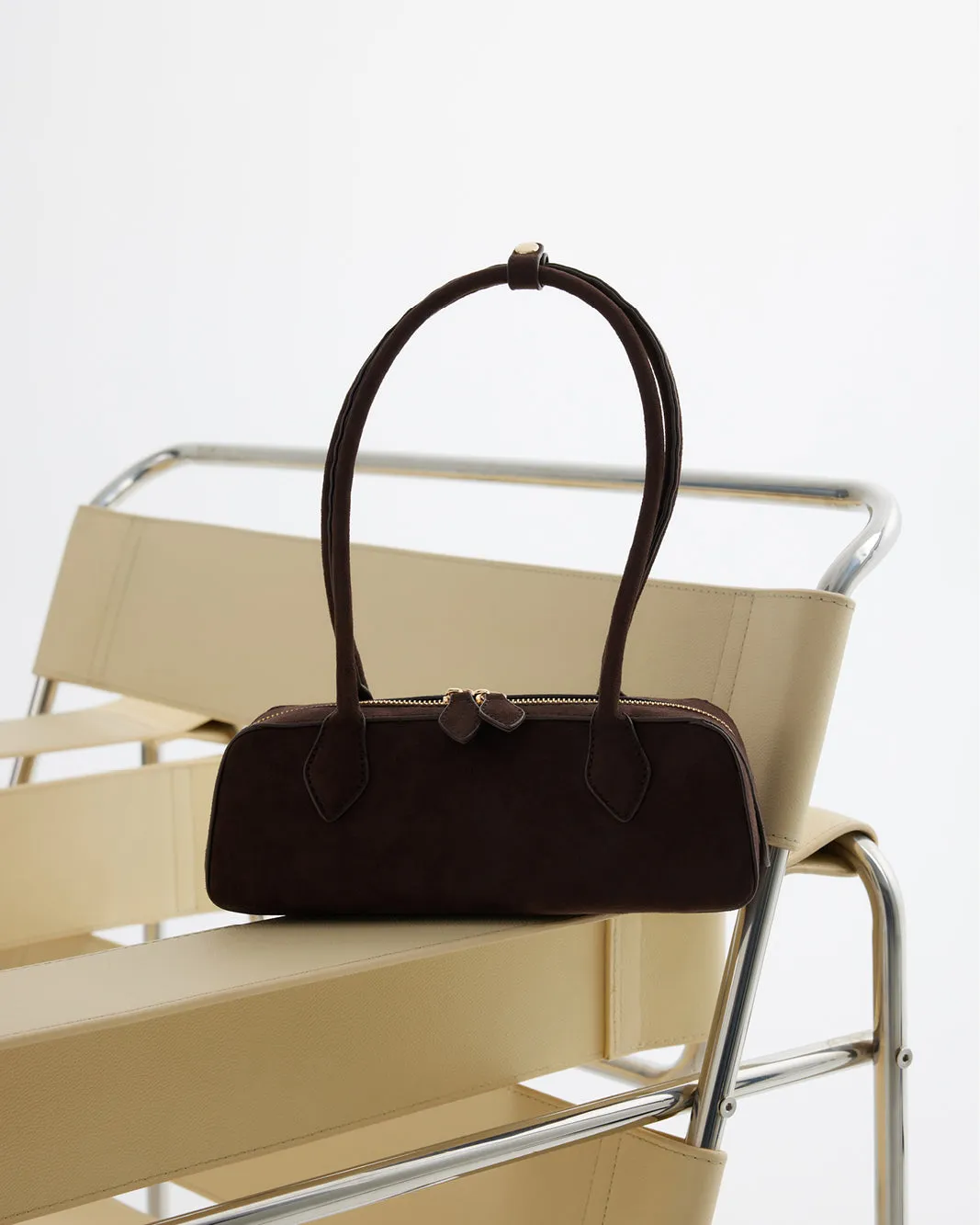 GIA SHOULDER BAG - DARK CACAO SUEDE sold by Billini