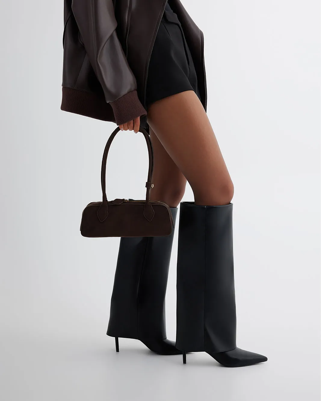 GIA SHOULDER BAG - DARK CACAO SUEDE sold by Billini product image thumbnail 2