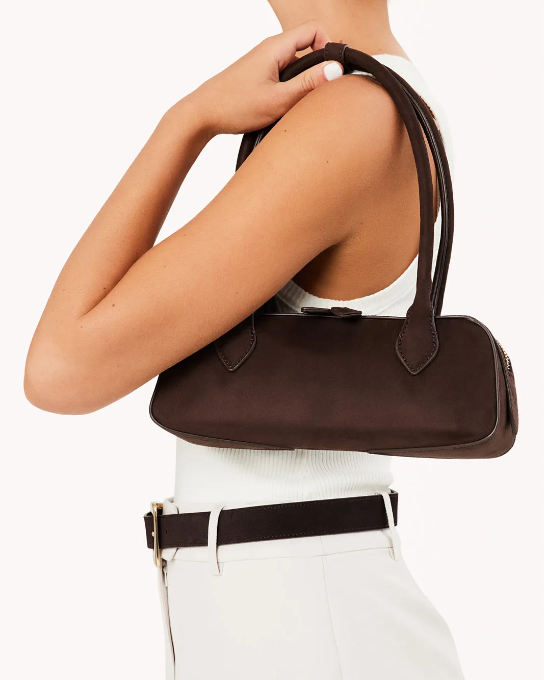 GIA SHOULDER BAG - DARK CACAO SUEDE sold by Billini product image thumbnail 4