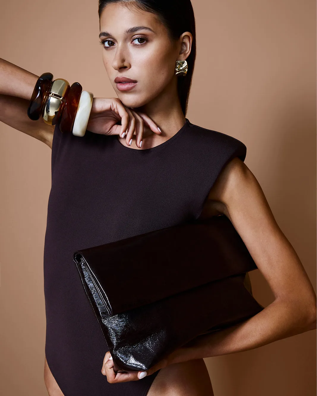 RYLEE CLUTCH BAG - MERLOT CRINKLE PATENT sold by Billini product image thumbnail 3