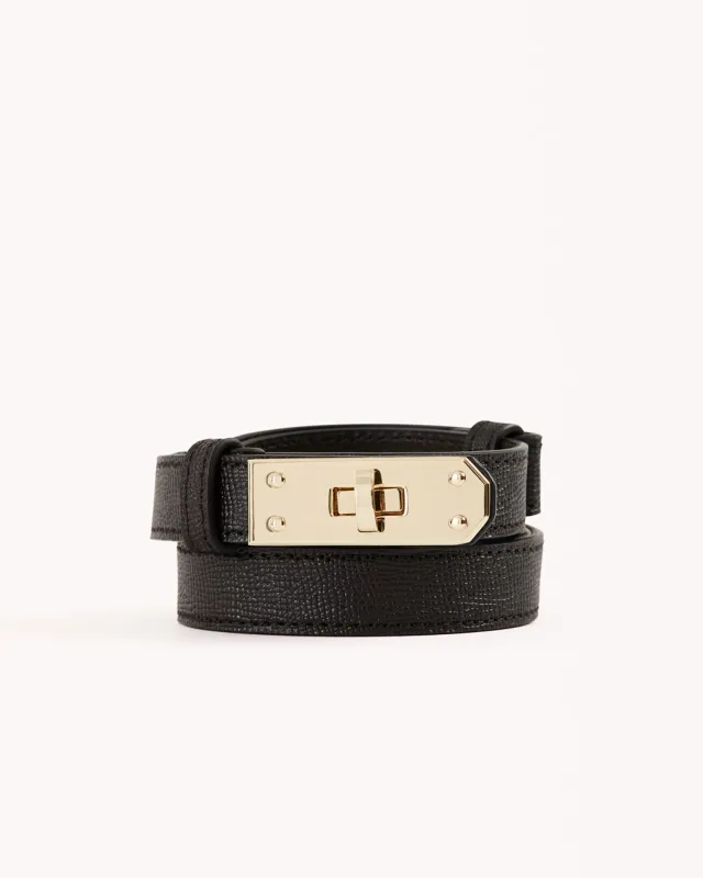 BLAKE BELT - DARK CACAO-GOLD sold by Billini