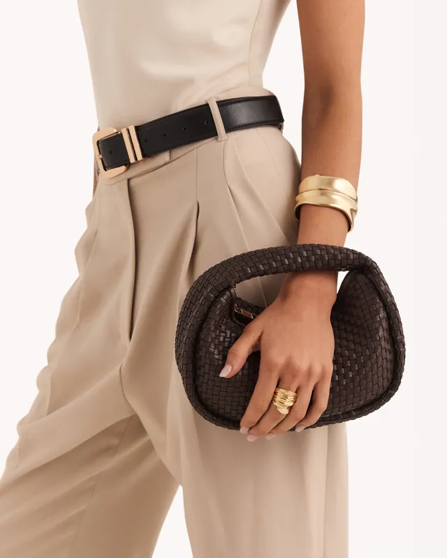 MAISIE WOVEN HANDLE BAG - CHOCOLATE sold by Billini