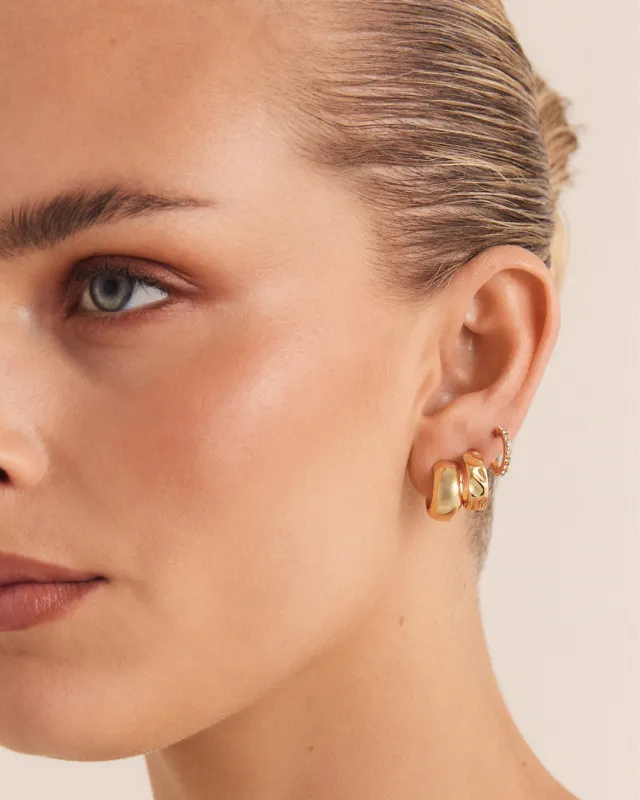 LUCY 3 PACK EARRINGS - GOLD PLATED 18K sold by Billini