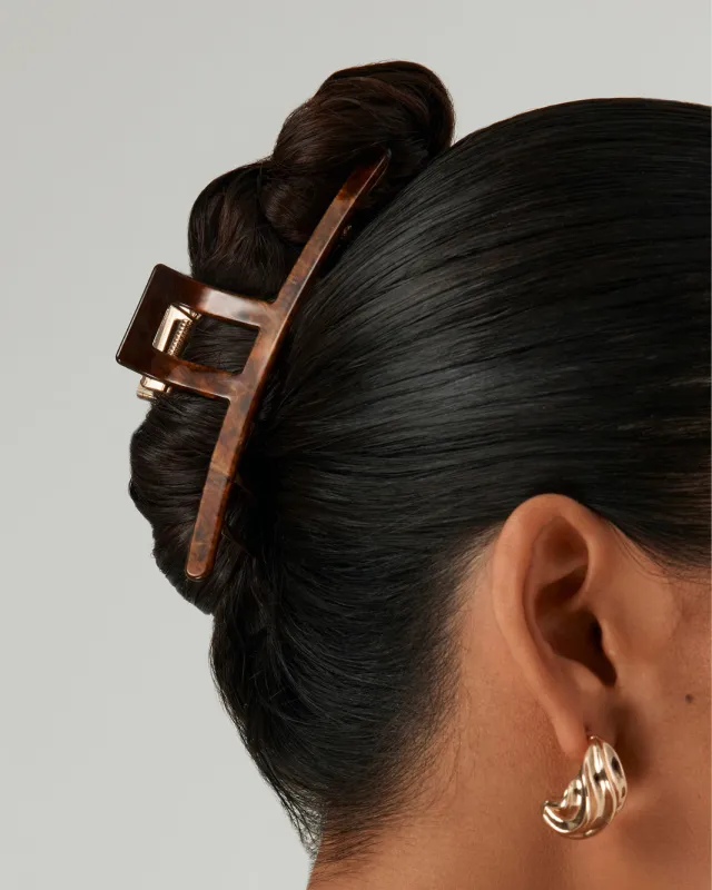 RESIN METAL CLAW CLIP - GOLD-CHOCOLATE TORT sold by Billini