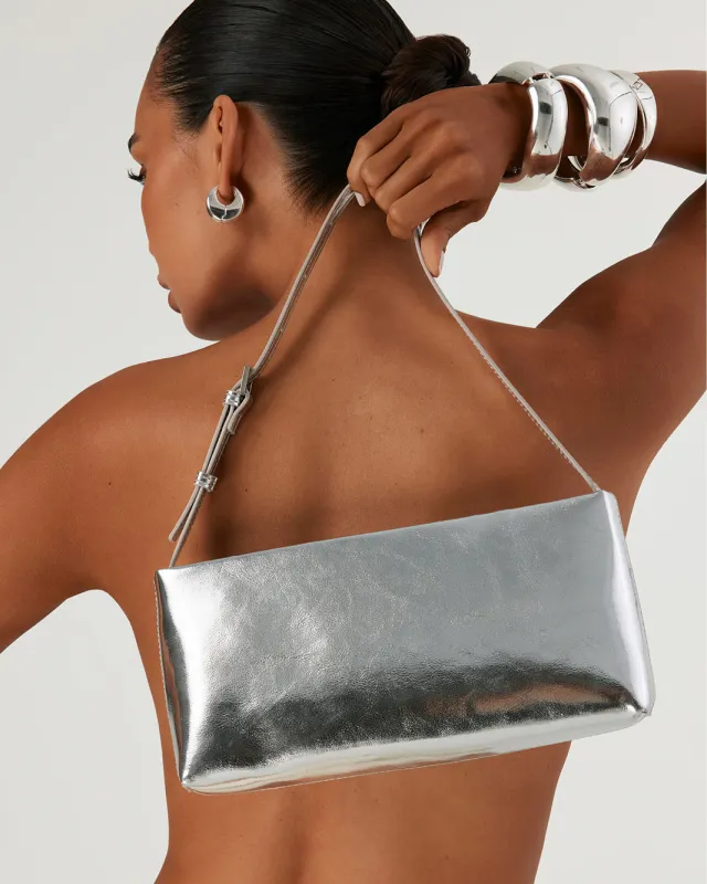 LIVIA SHOULDER BAG - SILVER METALLIC sold by Billini