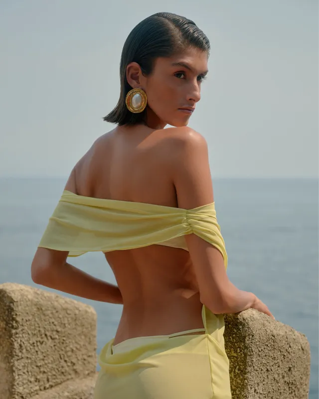 EVIE EARRINGS - GOLD-PEARL sold by Billini