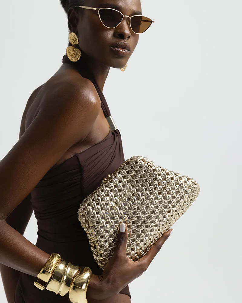 MADELINE CLUTCH BAG - GOLD METALLIC sold by Billini