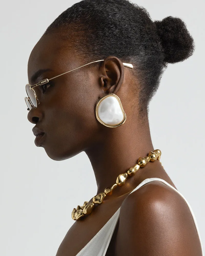 BRIA EARRINGS - GOLD-PEARL sold by Billini