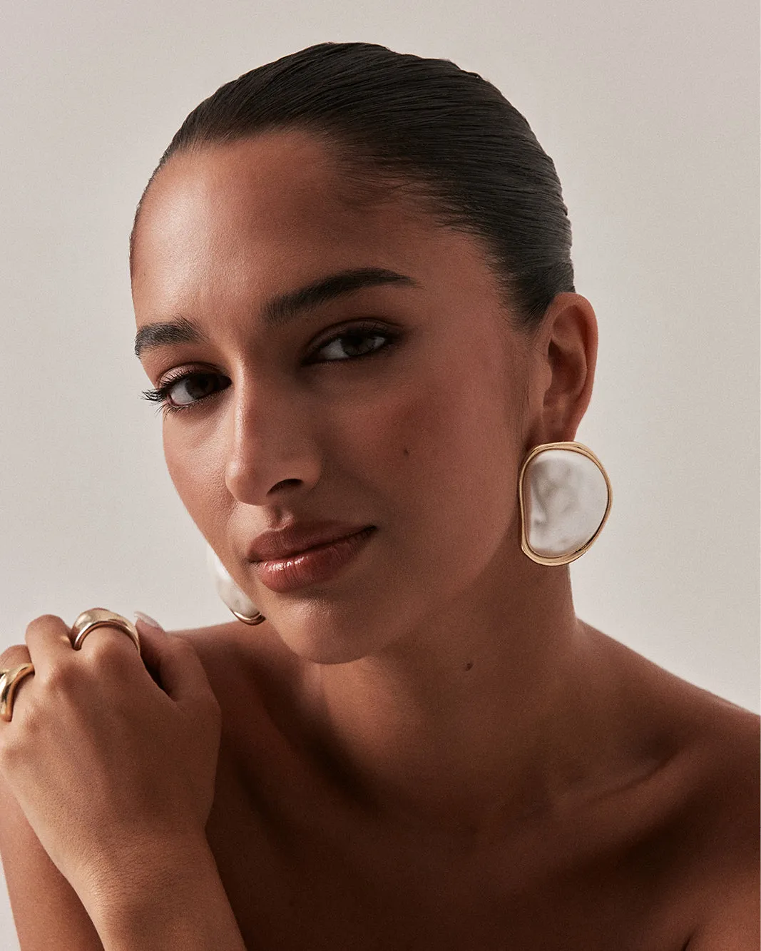 BRIA EARRINGS - GOLD-PEARL sold by Billini product image thumbnail 3