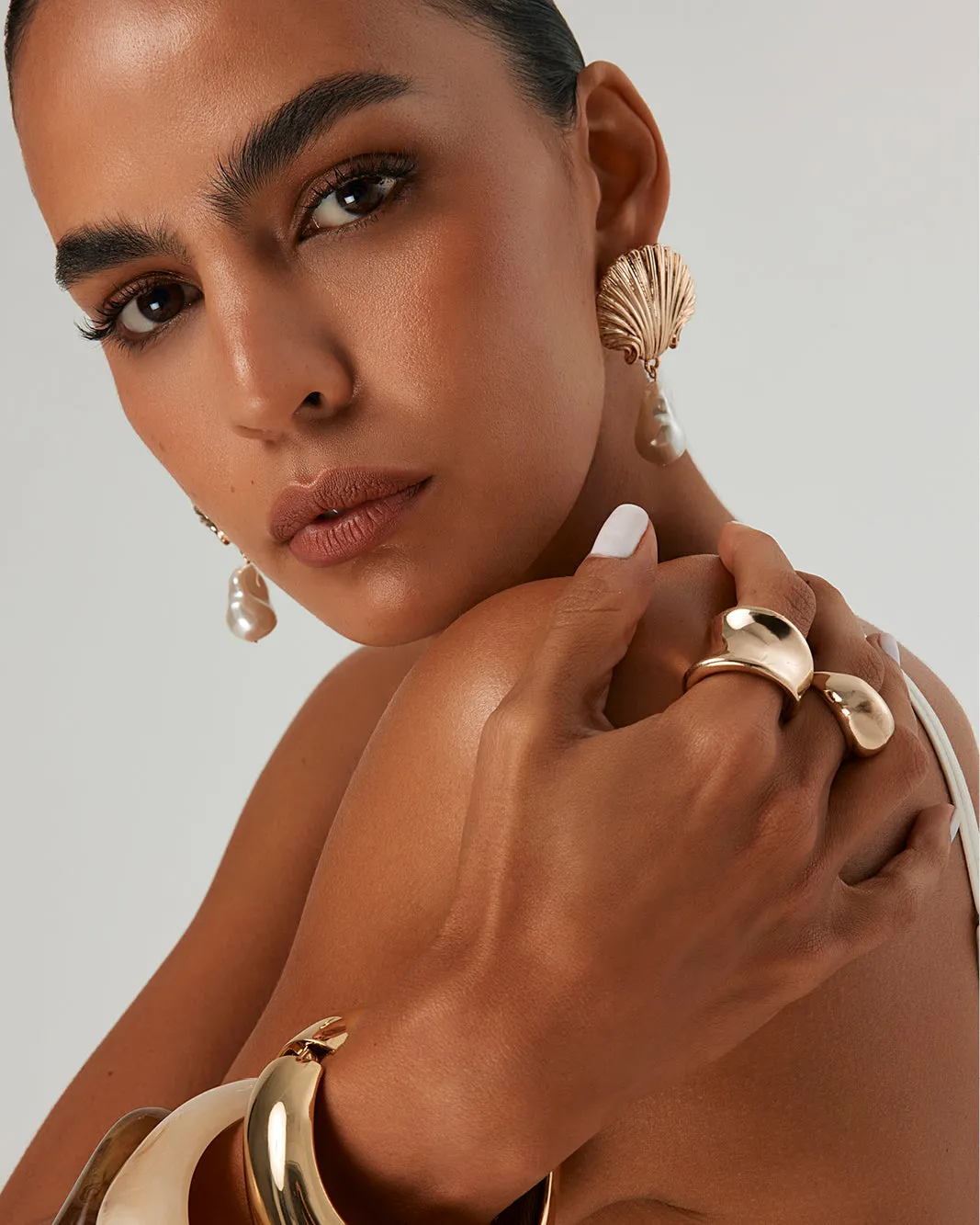 CLARA EARRINGS - GOLD-PEARL sold by Billini product image thumbnail 4