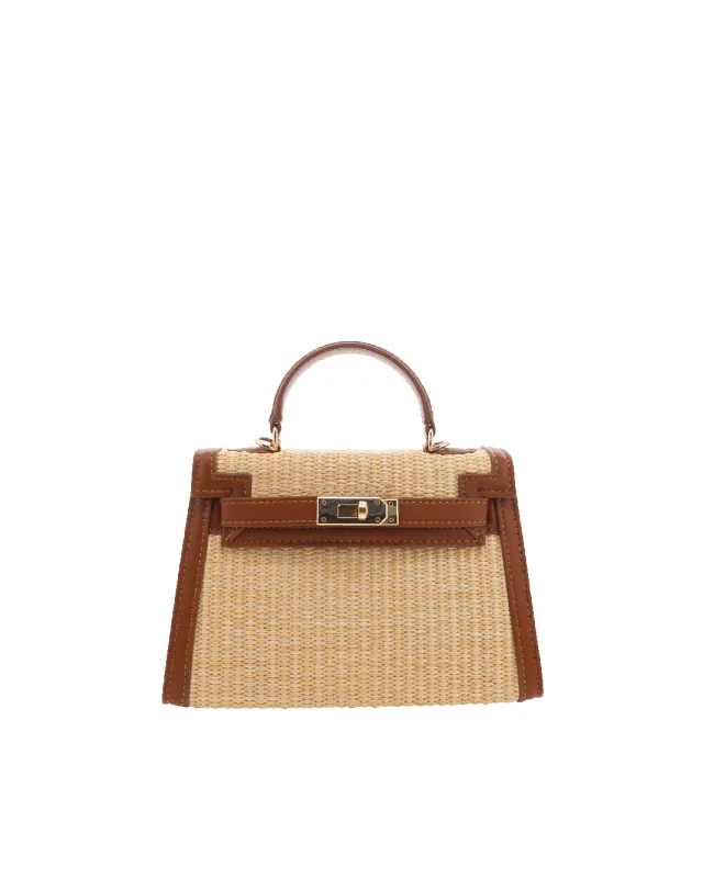 HARIETTE RAFFIA HANDLE BAG - NATURAL RAFFIA-TAN sold by Billini