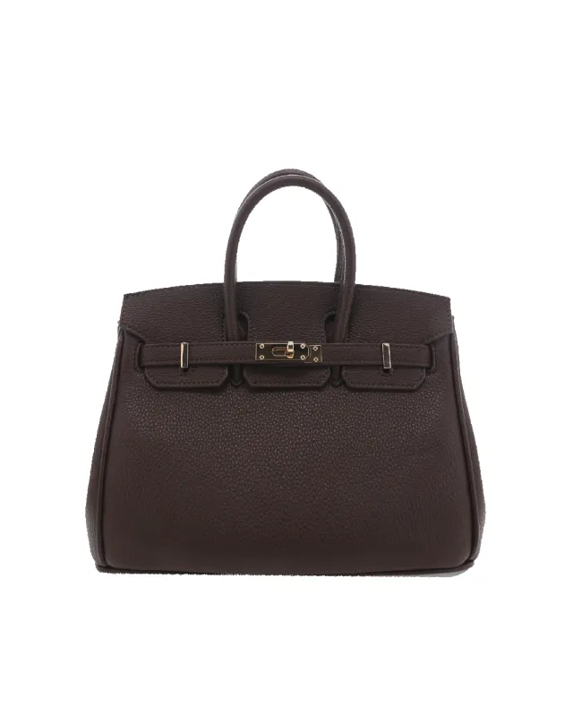 HAMPTON HANDLE BAG - CHOCOLATE PEBBLE sold by Billini