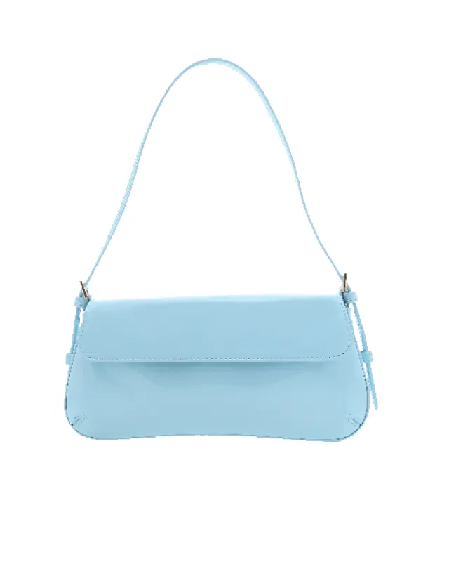 SABELLA SHOULDER BAG - SOFT BLUE PATENT-GOLD sold by Billini