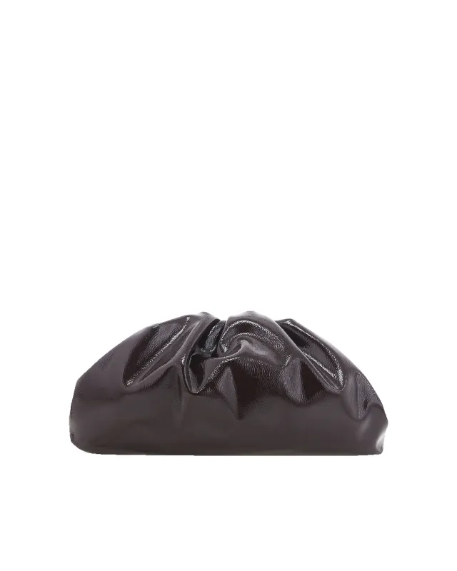 KYLA CLUTCH BAG - CHOCOLATE CRINKLE PATENT sold by Billini