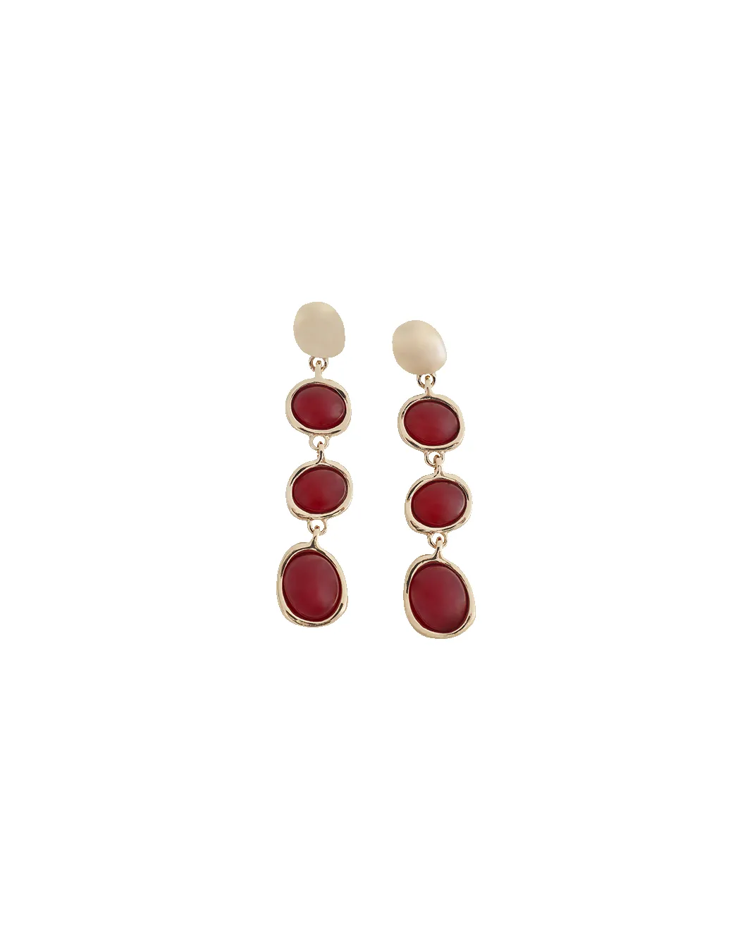 TAYLOR EARRINGS - GOLD-BURGUNDY sold by Billini product image thumbnail 2