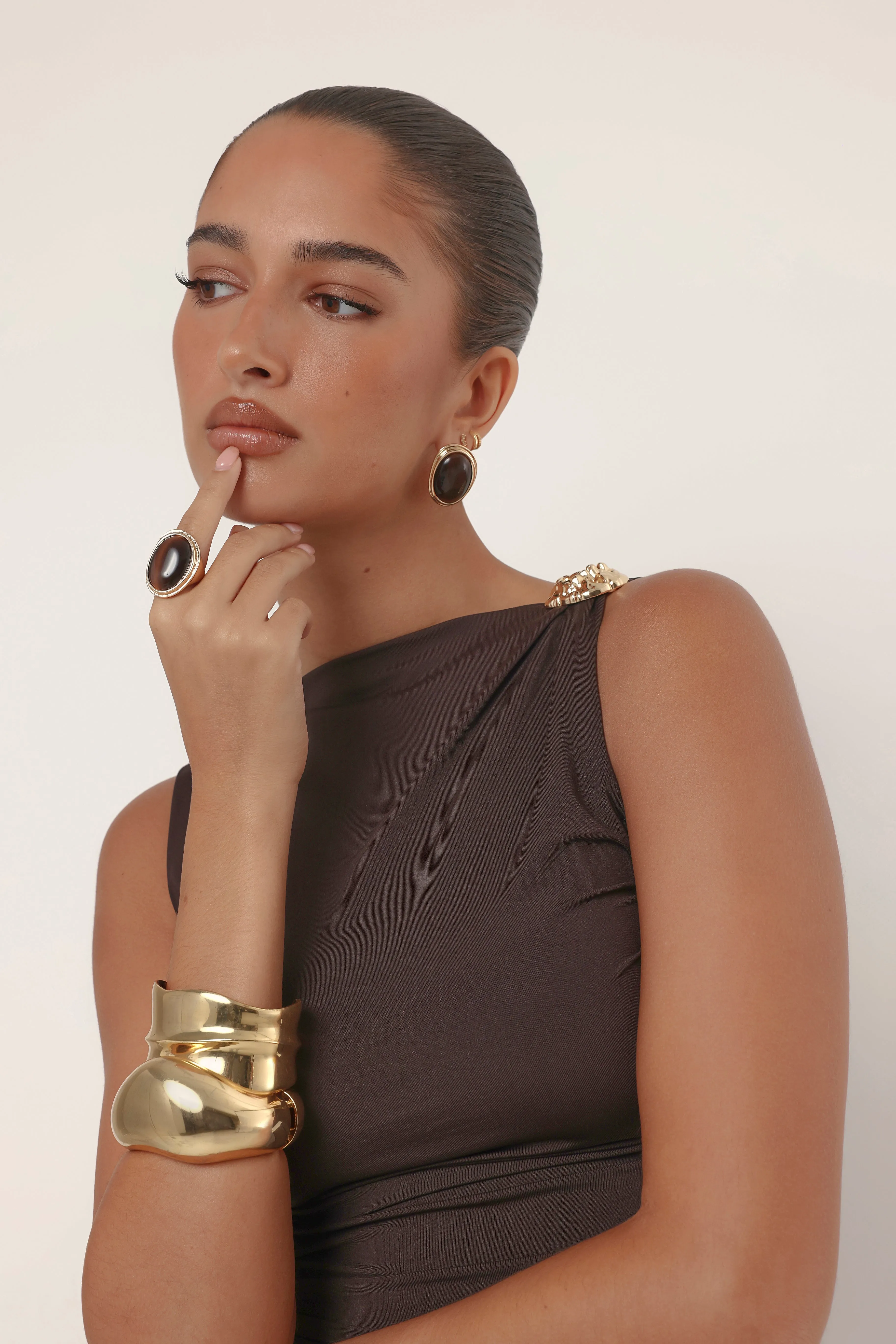 RAE RING - GOLD-CHOCOLATE sold by Billini