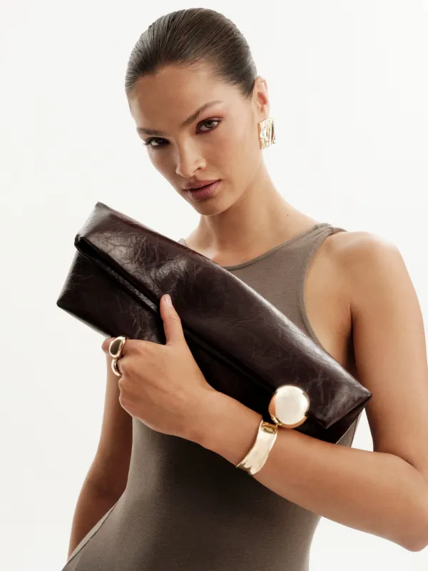 DANIELLE CLUTCH BAG - BORDEAUX SHINE made by Billini