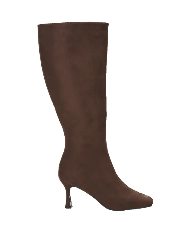 CORBIN EXTENDED CURVE - DARK CACAO SUEDE made by Billini