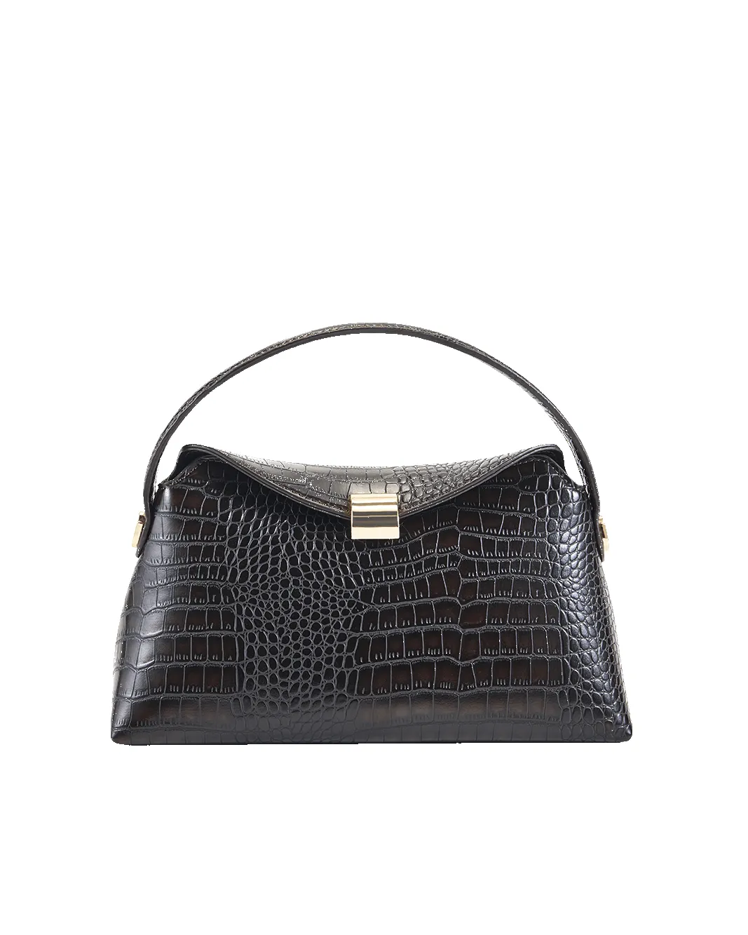 ANNALISE HANDLE BAG - DARK CACAO CROC sold by Billini