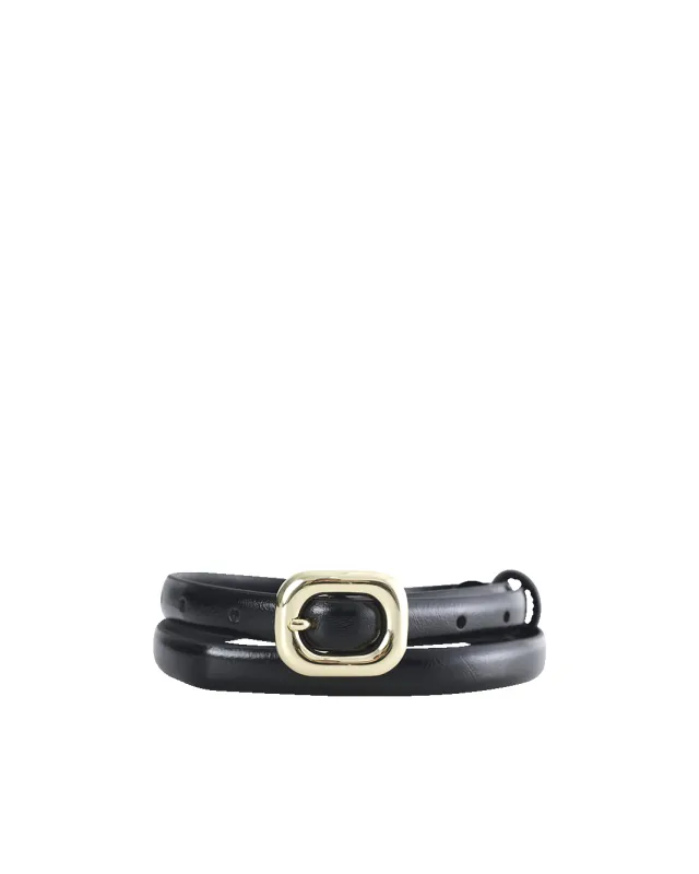 ALEX BELT - BLACK SHINE-GOLD made by Billini