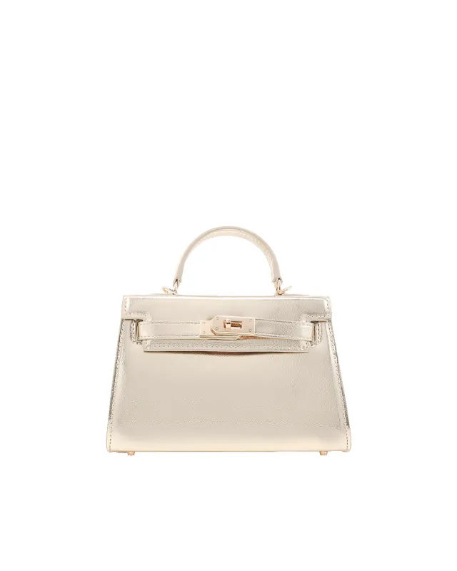 HARIETTE HANDLE BAG - GOLD METALLIC made by Billini