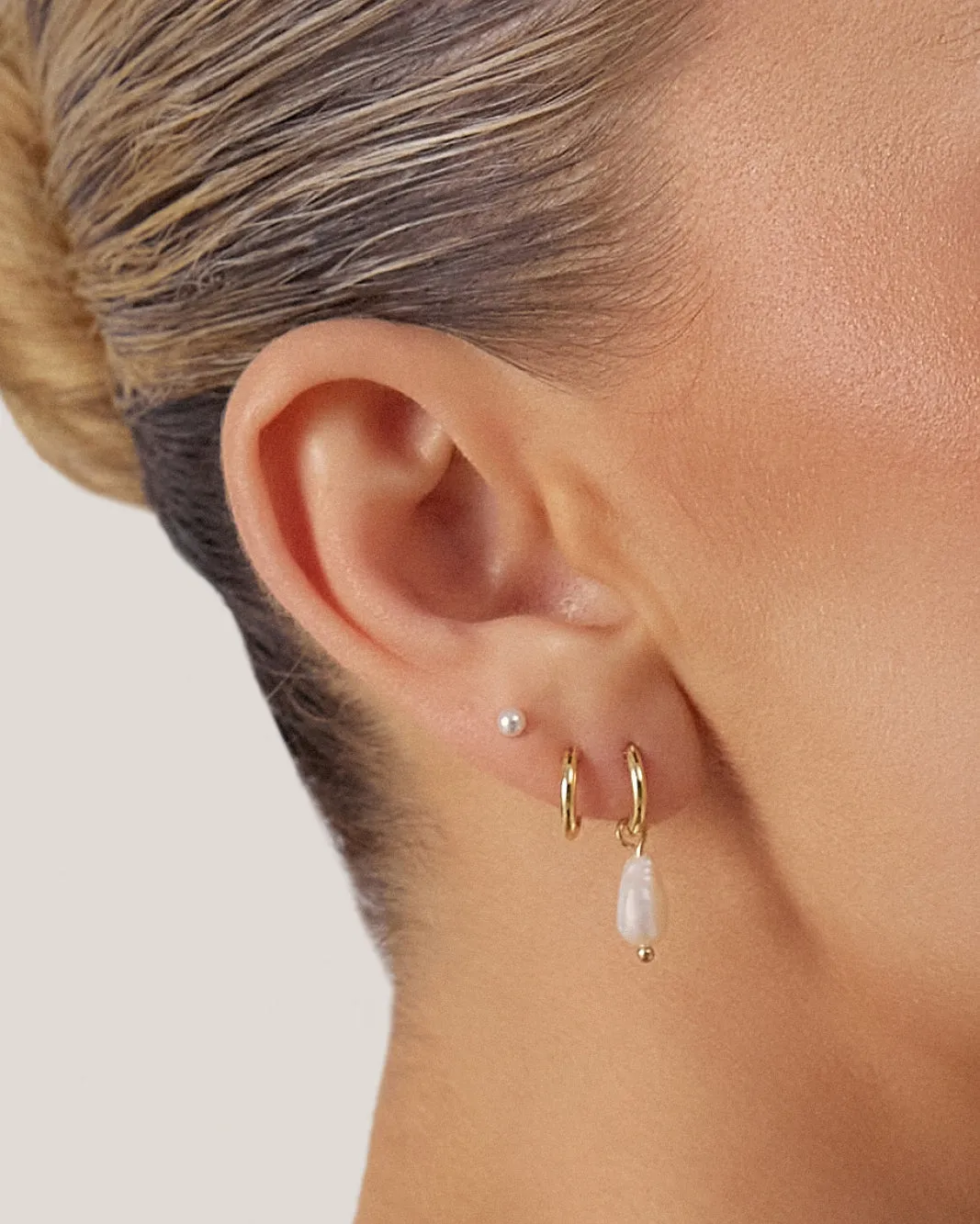 BENNY EARRING 3 PACK - GOLD PLATED 18K-PEARL sold by Billini product image thumbnail 2