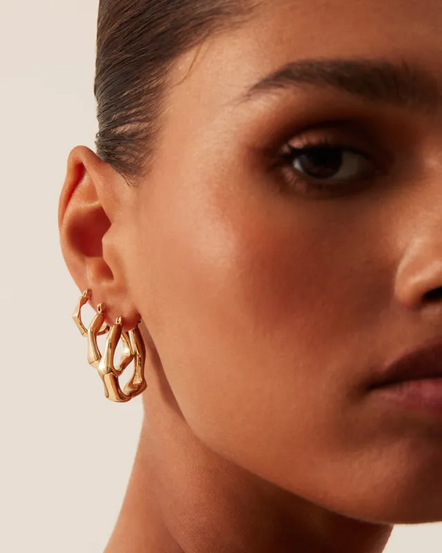 WILLOW EARRING 3 PACK - GOLD PLATED 18K sold by Billini