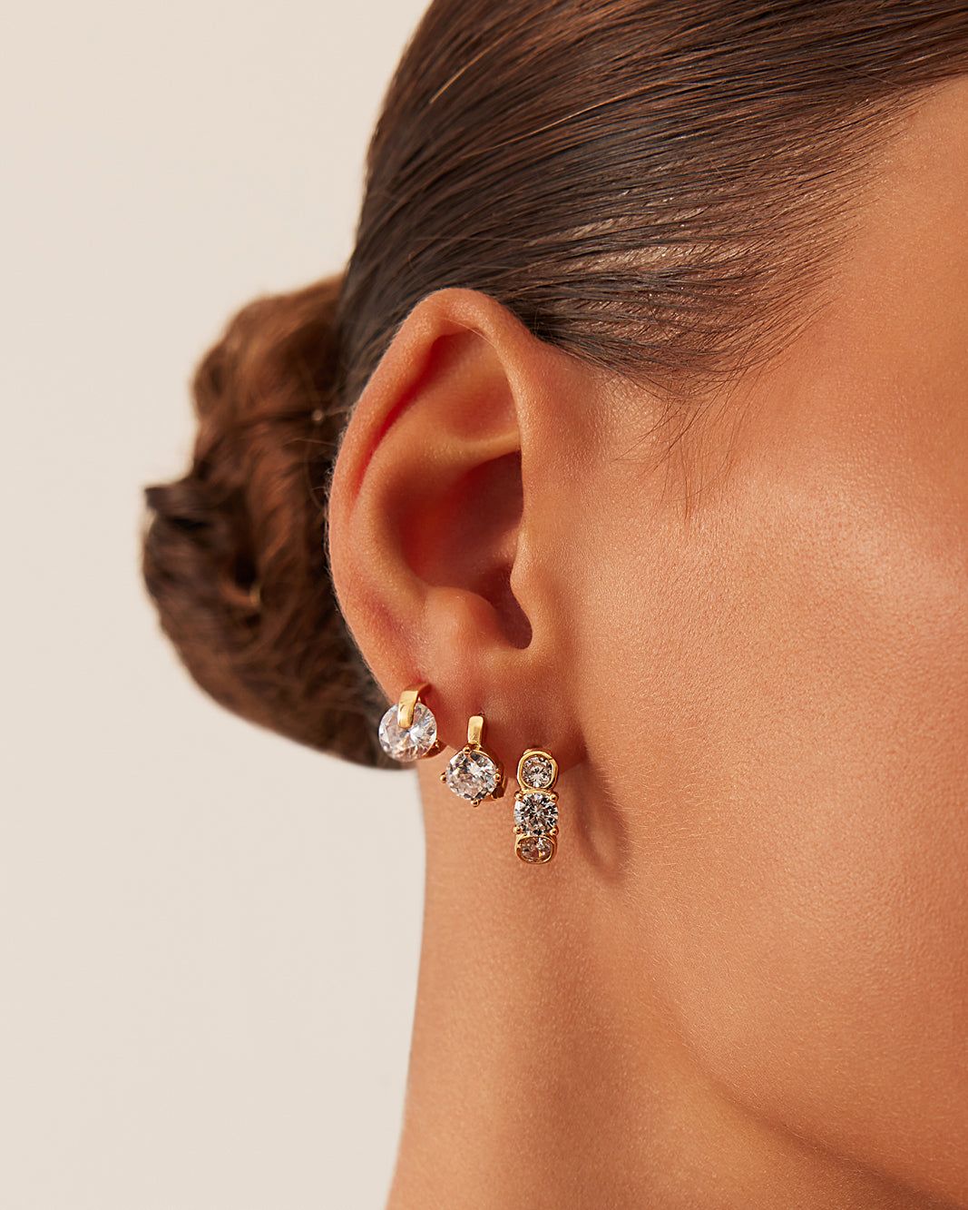 INDIGO EARRING 3 PACK - GOLD PLATED 18K-DIAMANTE sold by Billini