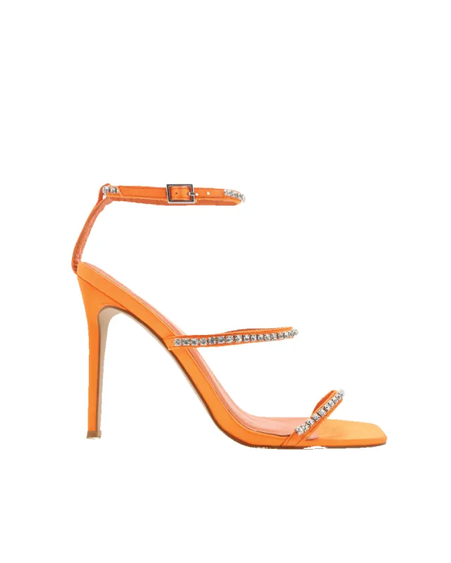 GIULIANA - TANGERINE SATIN-DIAMANTE sold by Billini