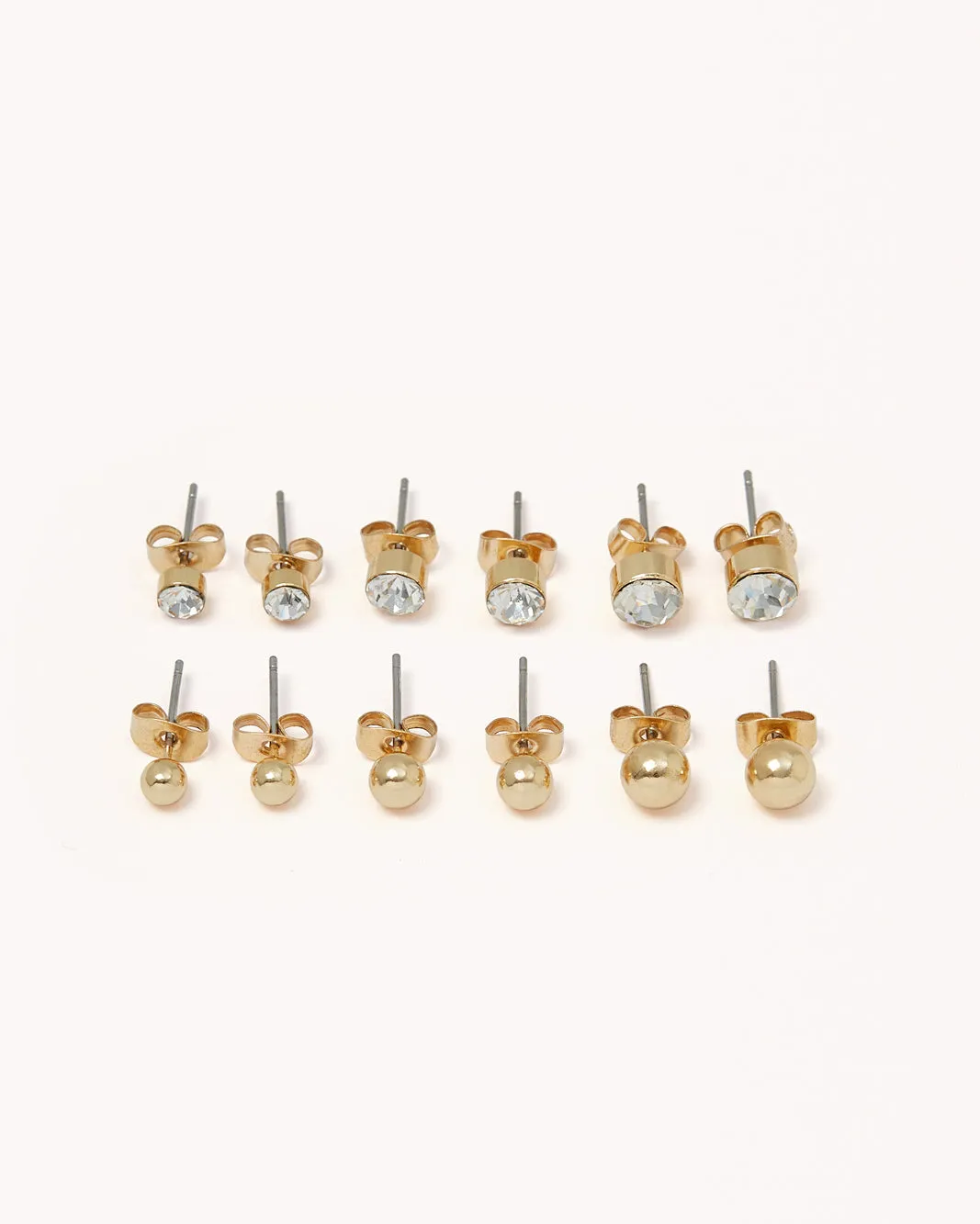SIMMY STUD 6 PACK - GOLD-DIAMANTE sold by Billini