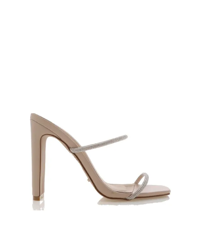 YOLA WIDE FIT - DIAMANTE-NUDE sold by Billini