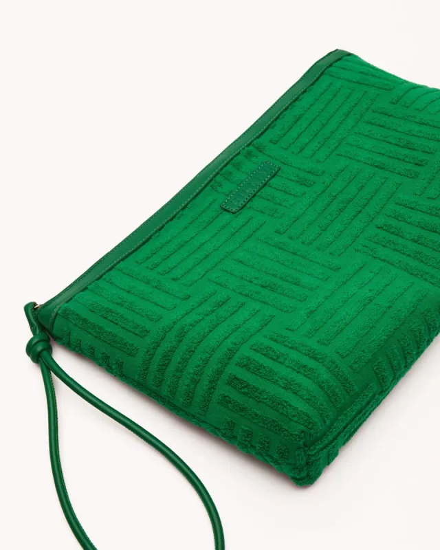 HOLLY CLUTCH BAG - GREEN TERRY sold by Billini
