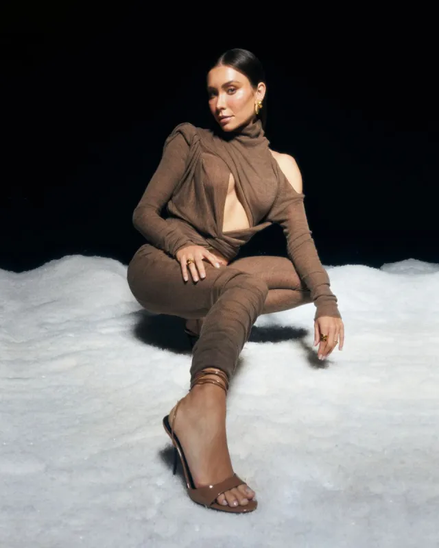 THE TIE UP STILETTO - TOFFEE PATENT sold by Billini