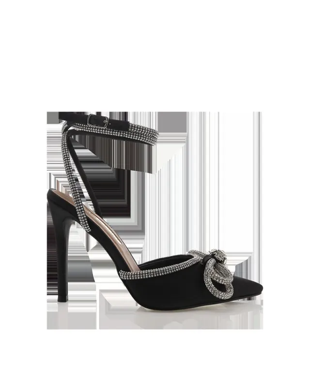 ELOPE WIDE FIT - BLACK SATIN sold by Billini