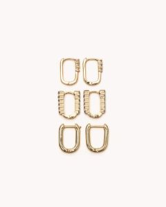 GAB GOLD PLATED EARRING 3 PACK - GOLD PLATED 18K sold by Billini