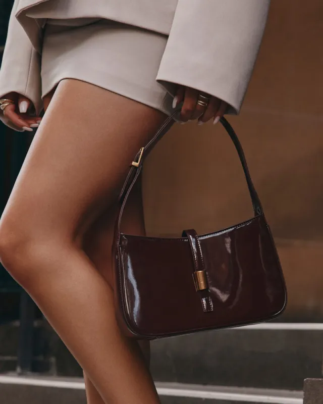CLARA SHOULDER BAG - WINE PATENT sold by Billini