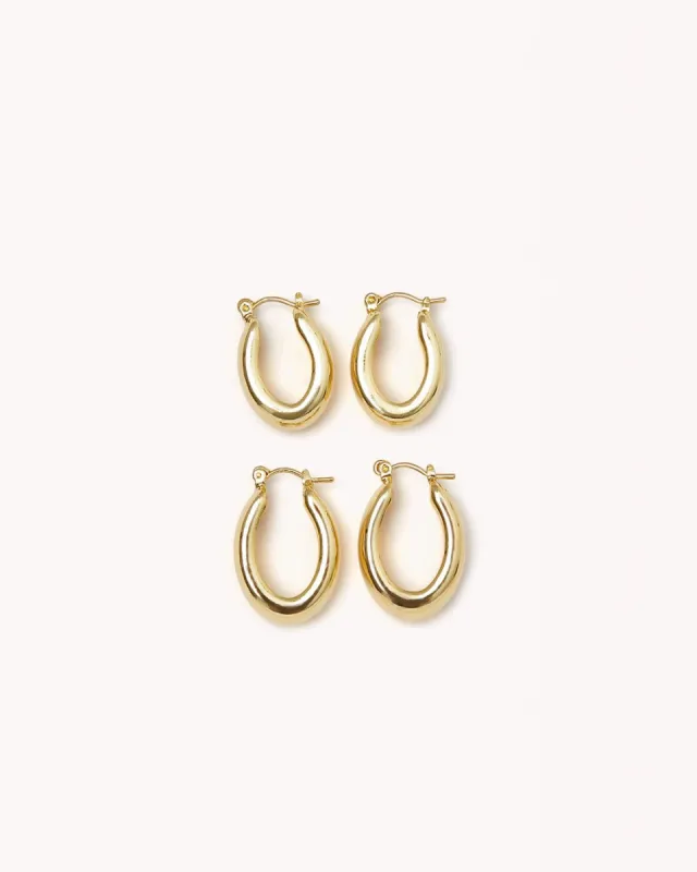 PEARLA EARRING 2 PACK - GOLD PLATED 18K sold by Billini