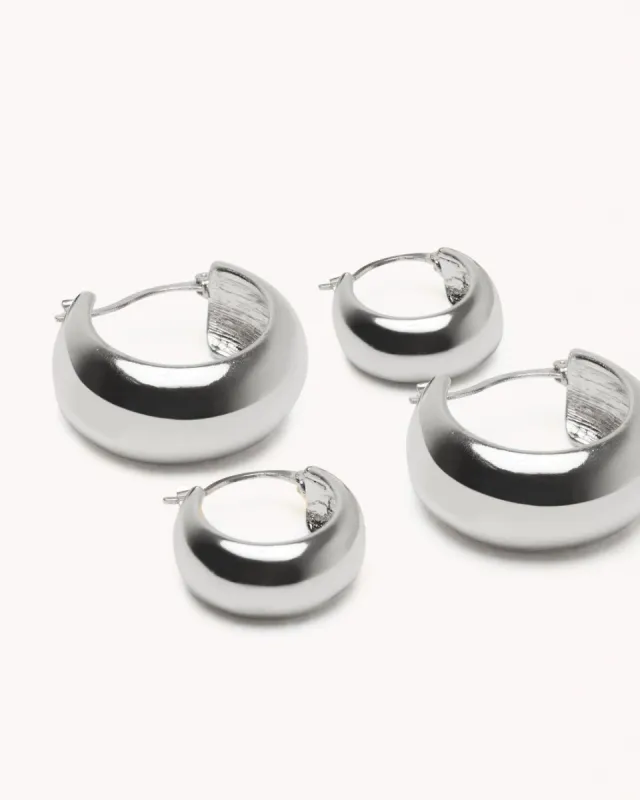 FUNDI EARRING 2 PACK - GUNMETAL SILVER sold by Billini
