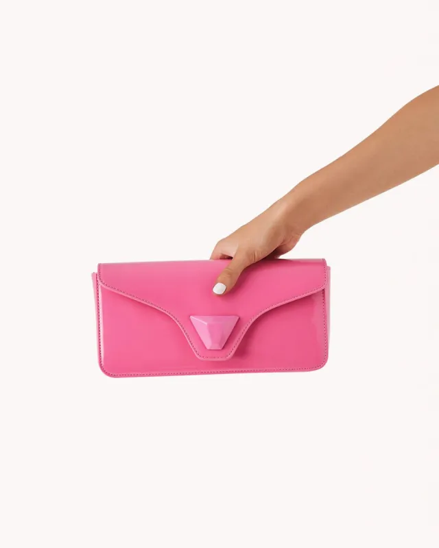 BETTINA CLUTCH BAG - PINK PATENT sold by Billini