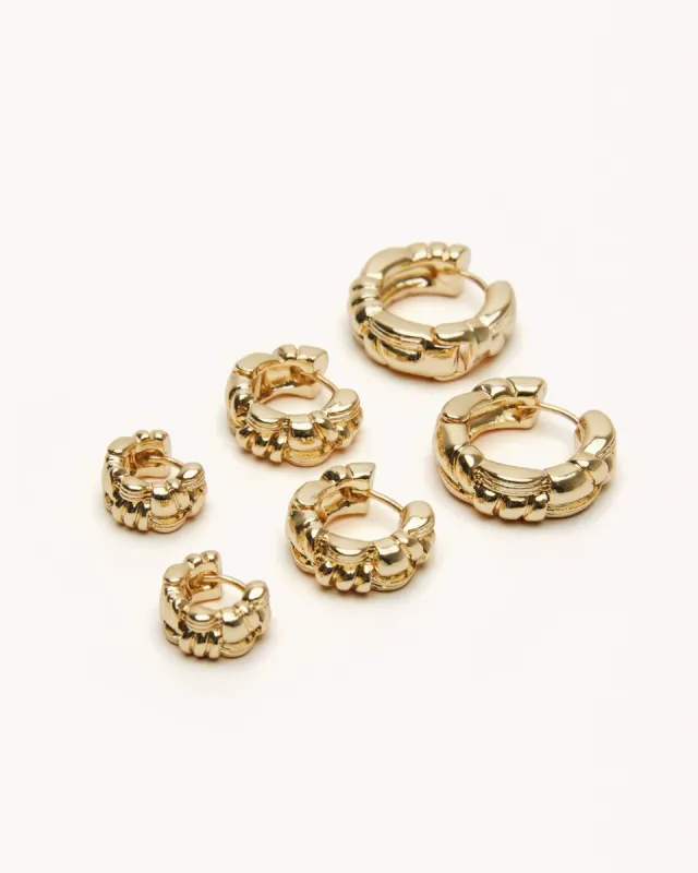 GEM GOLD PLATED EARRING 3 PACK - GOLD PLATED 18K sold by Billini