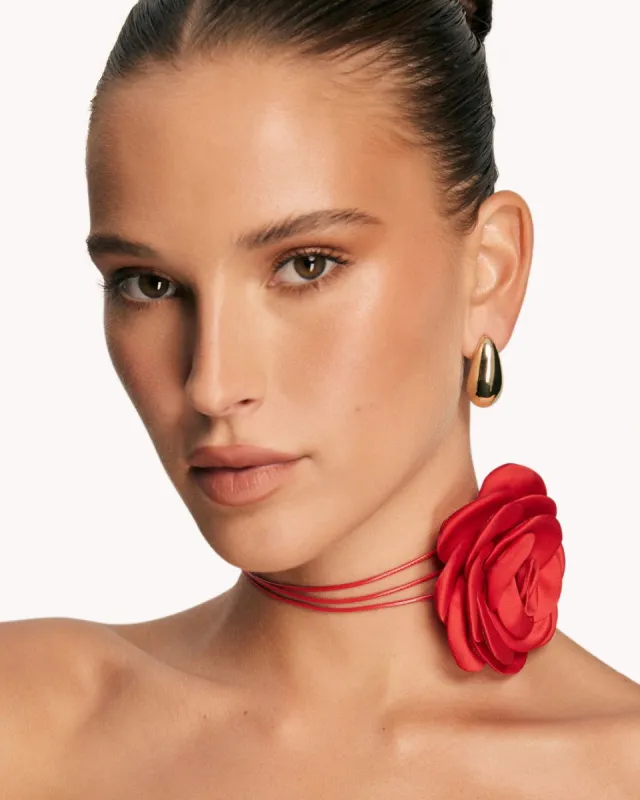 SCARLETT MULTI WEAR CHOKER - RED SATIN sold by Billini