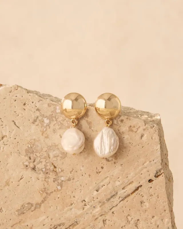 ARIELLE EARRING - GOLD-PEARL sold by Billini