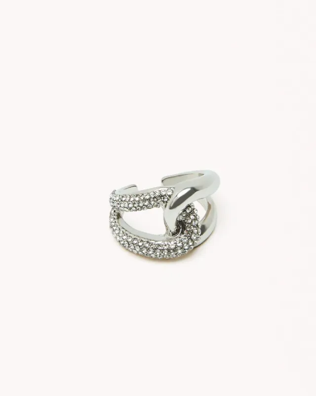 SIVRA RING - SILVER-SILVER DIAMANTE sold by Billini