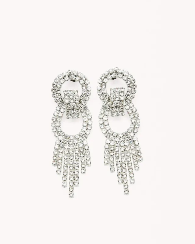 SAMIKA EARRING - SILVER-SILVER DIAMANTE sold by Billini